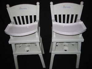 2 American Girl Bitty Baby Twin High Chairs Chair Table Combo w Tray