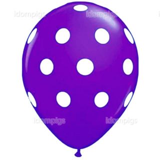 Purple Engagement Wedding Supply Photo Polka Dot Party Balloons Bulk 12 Inch