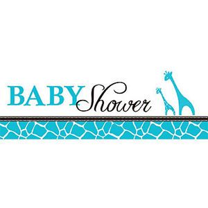 Wild Safari Blue Giant Banner Boy Baby Shower Party Supplies Decorations