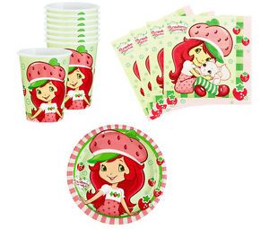 Strawberry Shortcake Birthday Party Supplies Plates Napkins Cups Set for 8 or 16
