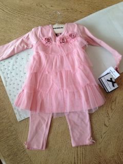 Boutique Style Baby Girls Clothes Size 24 Months Ruffle Tulle 2pc Valentines Set