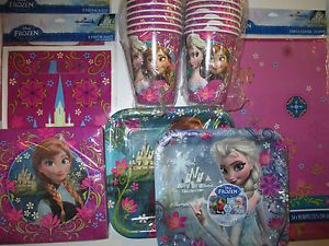 Frozen Disney Birthday Party Supplies Kit Set Pack for 16 w Treat Bags