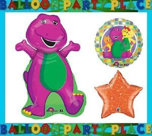 Barney Purple Orange Dinosaur Birthday Party Supplies Mylar Balloons Decoration