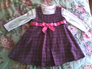 Classy 2 Piece Dress in Pink Boucle' by Bonnie Baby for Baby or Reborn Doll