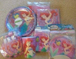 Disney Little Mermaid Birthday Party Supplies Kit Ariel Mermaid Banner Cup