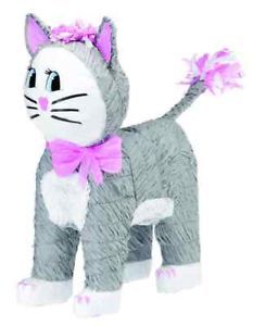 Gray Kitty Cat Pinata Kids Themed Birthday Party Supplies Games