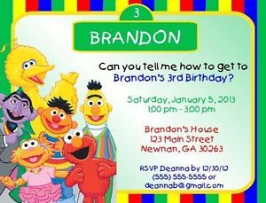 Sesame Street Invitations Birthday Party Supplies