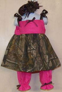 Realtree Camo Baby Girl Dress Outfit Sz 0 to Sz 24 Mon Handmade New