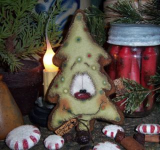 Primitive Christmas Tree Santa Cookie 6" Ornie Gingerbread Doll Patti's Ratties