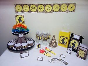 Non Personalized Printable Party Supplies Yellow Cheetah Leopard Baby Shower