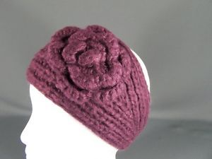 Burgundy Super Soft Ear Warmer Muff Knit Head Wrap Hat Headband Crochet 6" Wide