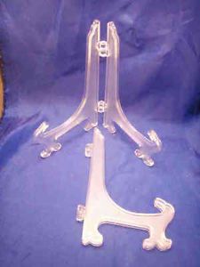 2 Display Easels Stands Plastic Clear Acrylic 6 5" Tall