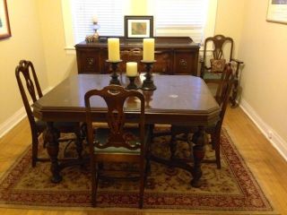 Antique Dining Room Table Chairs Buffet