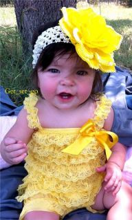 New Lace Romper Yellow Baby Girl Toddler Infant