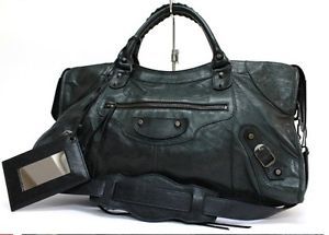 Authentic Balenciaga Editor's Bag "The Parttime" Dark Green 168028