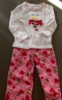 Girls Gymboree Bee Valentines Day Pajamas Size 18 24 Months Clothes