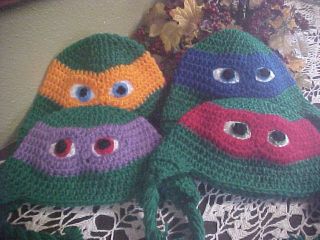 New Childs Hat Handmade Prop TMNT Teenage Mutant Ninja Turtles Mikey Raphael Lot