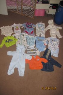 Baby Boy Infant Newborn 0 to 3 Month Large Clothes Lot All New