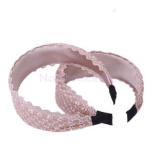 2pcs Handmade Lace Wide Headband Hairband Bridal Wedding Party Fit Long Skirt