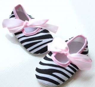 Baby Children Kids Girl Zebra Pink Lace Up Mary Jane Toddler Shoes Size 3 SH13