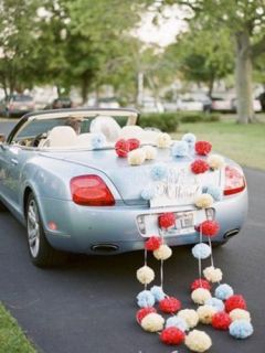 4pcs Trendy 4'' Tissue Paper Pom Pom Flower Ball Wedding Party Decor Baby Blue