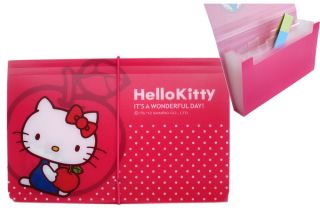 Brand New Hello Kitty Expanding File Folder Document Organizer Apple