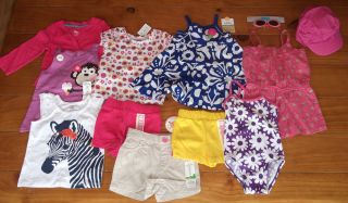Baby Girl 12 18 Month Summer Clothes Lot Shorts Swimsuit Dress Sun Hat Gap