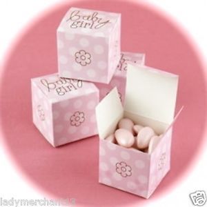 25 Pink Polka Dotted Baby Girl Favor Boxes New Darling