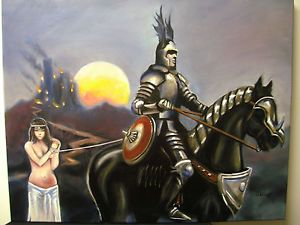 The Slave Bride Conan Elric Ancient Antique Warrior Knight Original Fantasy Art