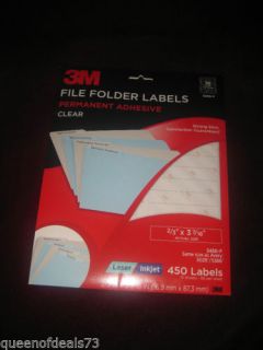 450 3M 3450 B File Folder Perm Adhesive Labels 15 Sheets 30 per Sheet New NIP 051141919980