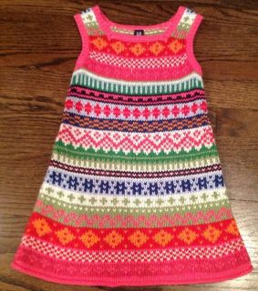 Adorable Girls Baby Gap Fair Isle Sweater Dress 18 24 Months