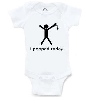 I Pooped Today Funny Onesie Cute Baby Shower Gift Infant Novelty Bodysuit