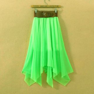 Fashion Sexy Lady Chiffon Pleated Retro Long Maxi Dress Elastic Waist Skirt Belt