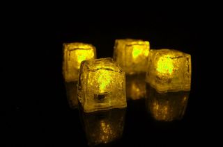 4 Pack Litecubes Brand Yellow LED Light Up Ice Cubes