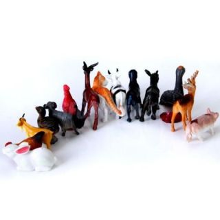 New 14pcs Mixed Plastic Farm Animals Model Party Toy
