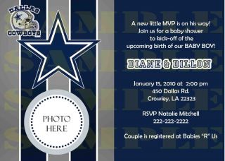 Dallas Cowboys Baby Shower or Birthday Digital Invitation U Print