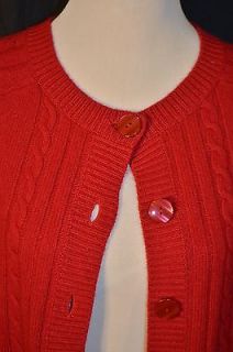 Red Ann Taylor Loft Angora Cashmere Blend s s Cardigan Sweater Size Small