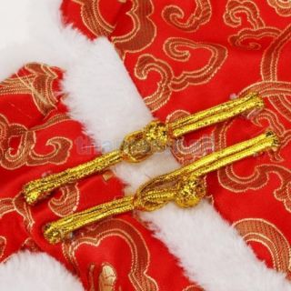 2X Pet Dog Chinese Dress Coat Clothing Costume Christmas Festival Party Size M