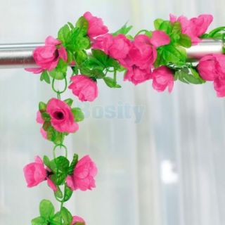 Artificial Hanging Rose Garland Silk Flower Vine Wedding Home Garden Party Decor