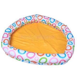 Big Inflatable Kids Yellow Base White Ring Water Play Pool with Round Shape New