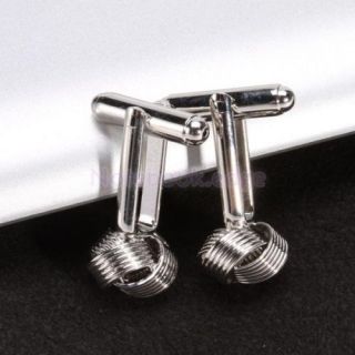 Mens Silver Tone Copper Cufflinks Cuff Links Suit Party Meeting Dress