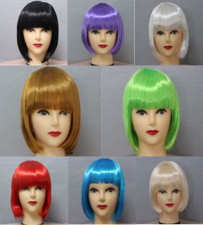 Adult Child Short Straight Cosplay Bob Hair Party Costume Disco Festival Wigs