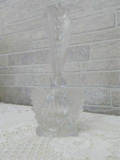 Vtg Old Art Deco Crystal Perfume Bottle Vanity Dresser Elegant Art Cut Glass