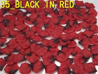 200pcs Black Red Silk Rose Flower Petals Wedding Table Bed Carpet Party Decor