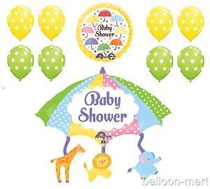 Newborn Baby Shower Balloons Safari Jungle Umbrella Decorations Supplies Animals