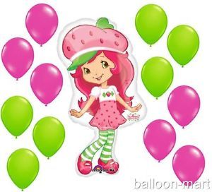 13P Strawberry Shortcake Balloons Birthday Party Supplies Baby Shower Latex Girl