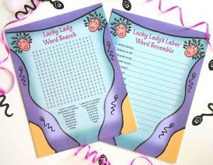 Baby Shower Games 48 Lucky Lady Baby Shower Word Games for Party of 24
