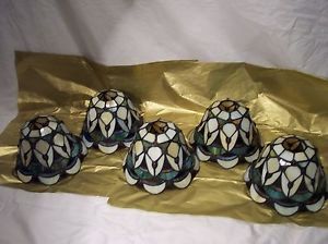 Lamp Shades Globes Stained Glass Globes Lot of 5 Pendant Light Shades