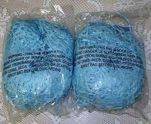 2 Bags Shredded Tissue Paper Party Gift Basket Filler Birthday Blue
