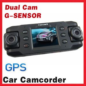 X8000 Dual Lens Car DVR Video Recorder GPS Logger G Sensor 2 0" TFT LCD